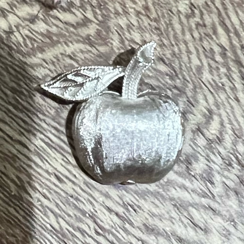 Trifari Silver Apple Brooch Vintage Excellent Condition